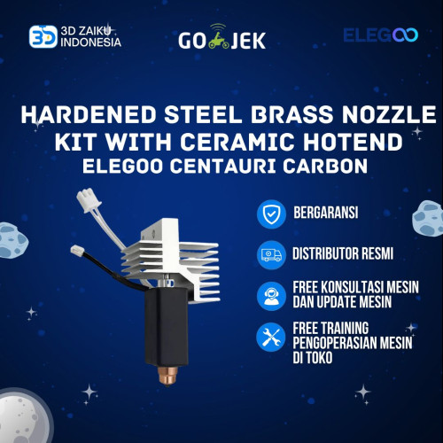 Original ELEGOO Centauri Carbon Hardened Steel Brass Nozzle Kit with Ceramic Hotend